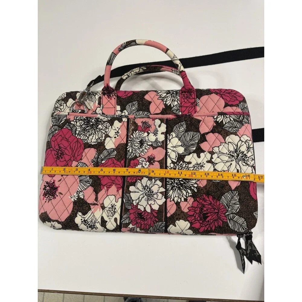 Vera Bradley MOCHA ROUGE LAPTOP PORTFOLIO Computer Hard Case Travel Work School